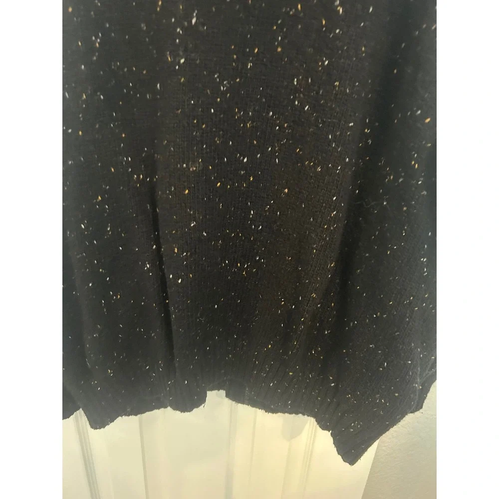 Lucky Brand Mens XXL Black Speckled‎ Full Zip Cardigan Sweater Cotton Wool Blend